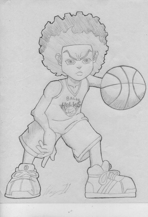 By Silva Boondocks Riley, Riley Freeman, Gangster Drawings, Boondocks Drawings, Basketball Drawings, Easy Graffiti Drawings, The Boondocks, Karakter Disney, Graffiti Style Art