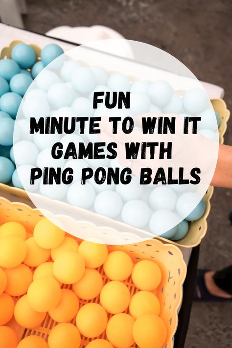 Fun Minute to Win It Games with Ping Pong Balls - Peachy Party Games With Balls, Ping Pong Toss, Games With Ping Pong Balls, Ping Pong Games, Relay Games, Pong Game, Cup Games, Minute To Win, Youth Games