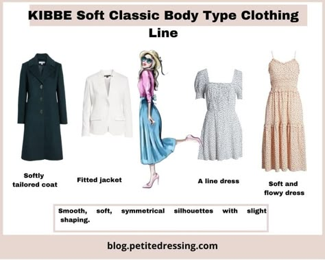 Kibbe Soft Classic Body Type: the Complete Guide Mens Kibbe Types, Soft Classic Dress Kibbe, Soft Classic Aesthetic Outfits, Kibbe Soft Classic Outfits Casual, Kibble Soft Classic, Sc Kibbe, Soft Classic Plus Size, Soft Classic Casual, Soft Classic Dress