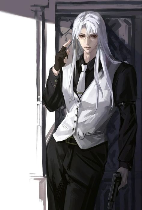 White Haired Anime Guy, Anime Guy Pfp, White Haired Anime, White Hair Anime, Guy Pfp, White Hair Men, Preppy Chic Outfits, White Hair Anime Guy, Anime Boy Long Hair