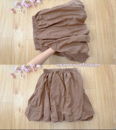 Mini Bubble Skirt Sewing Tutorial and Free Pattern PDF - Sparrow Refashion: A Blog for Sewing Lovers and DIY Enthusiasts Diy Mini Skirt Pattern, Diy Mini Skirt, Skirt Sewing Tutorial, Mini Skirt Pattern, Bustier Pattern, Dress Sewing Patterns Free, Easy Diy Clothes, Sewing Challenge, Modern Sewing Patterns