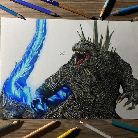 Pencil Drawing, Godzilla, Drawing Ideas, Pencil Drawings, Pencil, Drawings