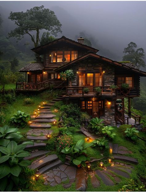 Secluded House, Dream House Aesthetic, Mountain Cabins, Cabin Aesthetic, Fantasy Rooms, Dream Life House, Country Cottage Style, Beautiful Cottages, House On The Rock