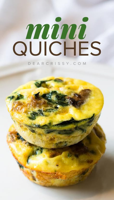 Quiche Recipes Healthy, Mini Quiche Recipes, Veggie Quiche, Sausage Spinach, Turkey Breakfast, Plats Healthy, Mini Quiches, Mini Quiche, Food Appetizers