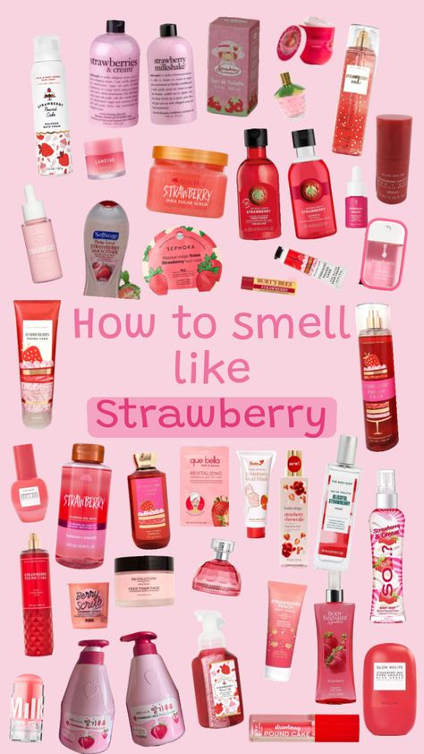 #strawberrygirl #strawberry #howtosmelllikestrawberry #strawberryaesthetic #strawberryshortcake Shower Skin Care, Body Smells, Perfect Skin Care Routine, Pretty Skin Care, Perfume Scents, Perfume Lover, Bath And Body Care, Body Care Routine, Shower Routine