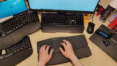 The Best Ergonomic Keyboard for You - Consumer Reports Ergonomic Keyboard, Reduce Tension, Apple Ios, External Hard Drive, Cool Chairs, Logitech, Computer Keyboard, Keyboard, Computer