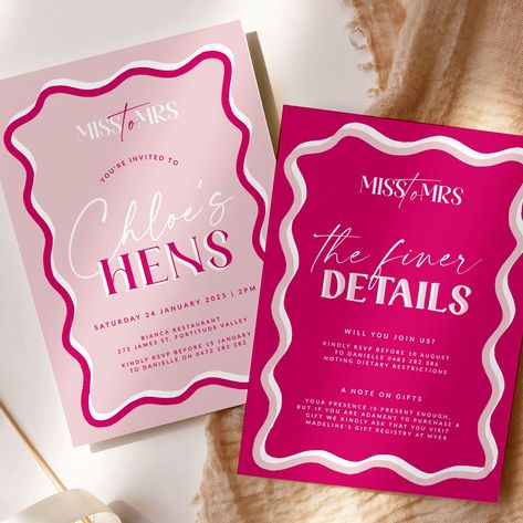 Pink Hens Party, Floral Bachelorette, Hens Party Invitations, Shein Gift Card, Hen Weekend, Desain Buklet, Hens Party, Karten Design, Invitation Pink