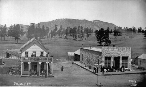 Flagstaff, Arizona Territory, 1880's. Photo by Ben Wittick (1845-1903). Arizona History, The Oregon Trail, Flagstaff Arizona, Into The West, Oregon Trail, Northern Arizona, History Pictures, Flagstaff, New Town