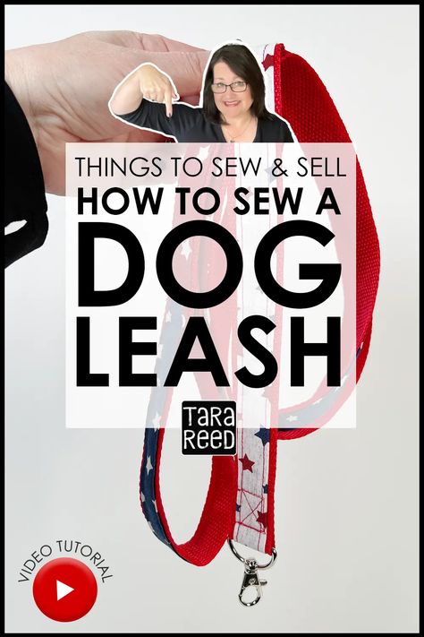 🧵🐶 Free Sewing Tutorial: Learn how to sew a dog leash with fabric scraps and nylon webbing in this easy to follow video tutorial by fabric designer Tara Reed. Sewing for Pets - how to sew a dog leash Dog Leash Diy, Tara Reed, Sewing Tutorials Free, How To Sew, Learn To Sew, Free Sewing, Dog Leash, Fabric Scraps, Make And Sell