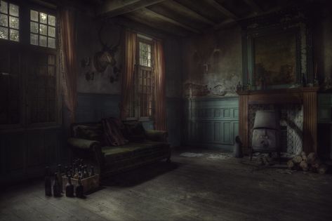 Horror Living Room, Urban Decay Photography, Interior Concept Art, School Kitchen, Kitchen Background, Stage Ideas, Anime Places, Episode Backgrounds, Sala Grande