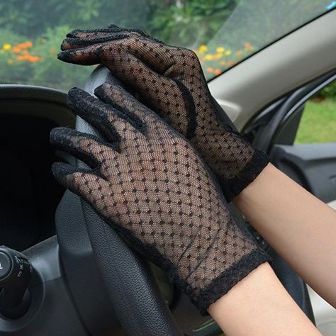 Black Lace Gloves, Sheer Gloves, Summer Gloves, Hand Socks, Mesh Gloves, 1920s Outfits, Gloves Women, Gloves Fashion, Driving Gloves