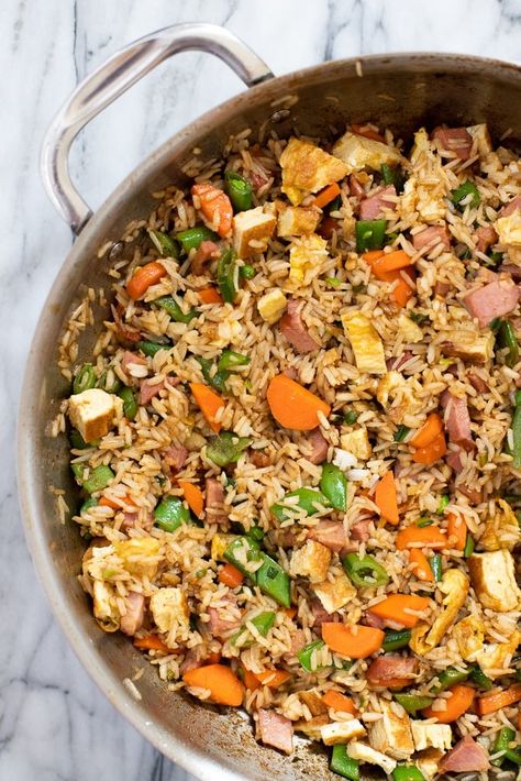 Ham Fried Rice Recipe, Ham And Rice, Ham Fried Rice, Easy Ham, Sliced Ham, How To Cook Ham, Leftover Ham, Rice Ingredients, Easy Weeknight Dinner