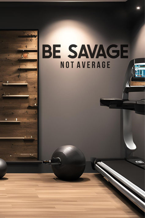 Elevate your space with this bold Be Savage Not Average wall decal, perfect for inspiring motivation and confidence. Ideal for home offices, gyms, or any area where you need an extra push to stay focused and strong. Make your space a reflection of your unstoppable mindset. Order now and bring powerful energy to your decor. Home Gym Decals, Home Gym Motivation Wall, Home Gym Wall Art, Gym Wall Design, Gym Decorating Ideas, Gym Decor Ideas, Be Savage Not Average, Savage Not Average, Home Gym Inspiration