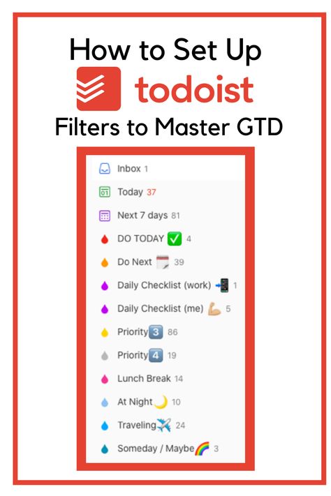 Todoist Setup, Todoist Ideas, Todoist Templates, Todoist Gtd, Gtd Method, Gtd Planner, Gtd System, Job Analysis, Homework Planner