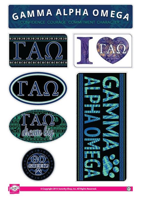 Gamma Alpha Omega <br> Bohemian Stickers Bohemian Stickers, Fraternity Shirt Design, Tau Beta Sigma, Phi Sigma Pi, Alpha Kappa Psi, Sticker For Scrapbook, Phi Sigma Rho, Sorority Stickers, Sigma Pi