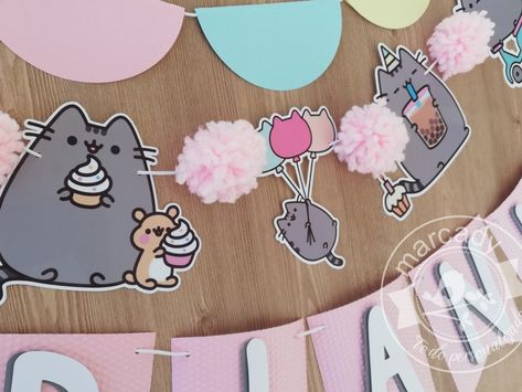 Pusheen Party Favors, Birthday Pusheen, Pusheen Cake, Cat Banner, Pusheen Birthday, Ninth Birthday, Pusheen The Cat, Pusheen Cat, 11th Birthday