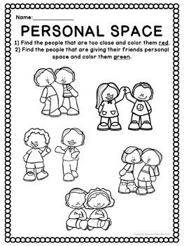 Personal Space Activities (worksheets, visuals + social narrative) Personal Space Lessons For Kindergarten, Personal Space Activities For Kids, Space Worksheets, Space Activities For Kids, Space Coloring Pages, Social Skills Groups, School Safety, Social Skills Activities, Space Activities