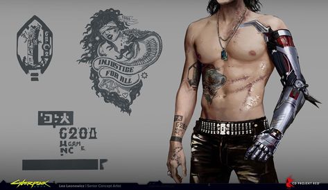 Cyberpunk 2077 Concept Art Character, Cyberpunk 2077 Tattoo Design Ideas, Cyberpunk 2077 Cosplay, Monowire Cyberpunk, Johnny Silverhand Aesthetic, Johnny Silverhand Tattoo, Cyberpunk 2077 Outfit, Cyberpunk Johnny Silverhand, Cyberpunk Edgerunners Tattoo