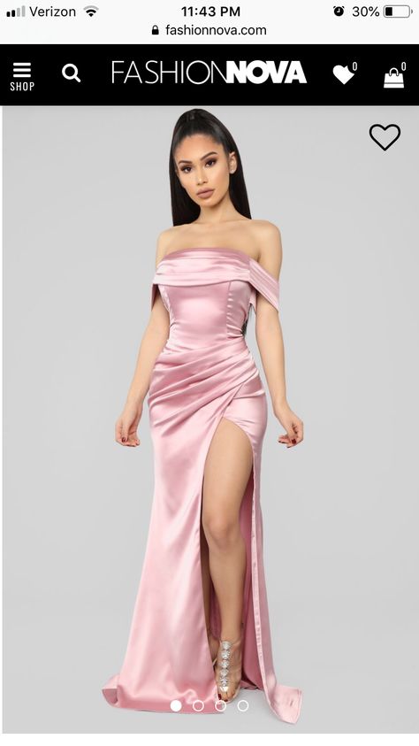 Prom Dress With Train, Evening Party Gowns, Dusty Rose Dress, Looks Party, Satin Bridesmaid Dresses, Blush Dresses, Silk Gown, Satin Prom Dress, Fashion Nova Dress