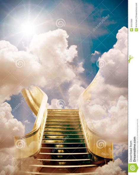 Photo about Golden stairway to heaven background. Image of design, road, religions - 41513991 Heaven Pictures, Heaven Wallpaper, Stairs To Heaven, Wedding Photo Studio, Heaven's Gate, Heaven Art, Clouds Photography, Ayat Alkitab, 3d Shadow Box