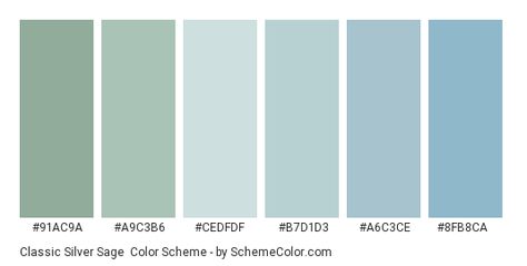 Color scheme palette image Sage Color Scheme, Sage Colors, Sage Color Palette, Pastel Blue Color, Pastel Color Schemes, Hex Color Palette, Silver Sage, Green Color Schemes, Green Palette