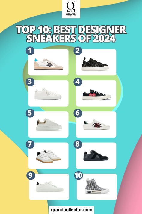 Strut in Style: Discover the hottest trends and timeless classics among the Top 10 Designer Sneakers of the season! #designerkicks #sneakerculture #luxuryfootwear #fashionicons #sneakerobsessions Sneaker Collection, Designer Sneakers, Hottest Trends, Luxury Shoes, Style Icons, To Look, Top 10, The Top, Cool Designs