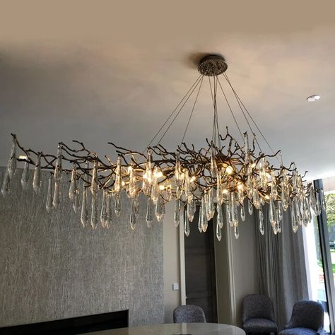 Brass Tree Branches Luxury Crystal Chandeliers Light Decor Gold Chandelier Lighting Vintage Silver Ceiling hanging lamp Lighting - AliExpress Chandelier Big, Raindrop Chandelier, Artistic Tree, Hotel Chandelier, Branch Chandelier, Modern Crystal Chandelier, Gold Tree, Color Glaze, Chandelier Design