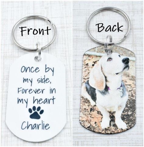 Once by my side Forever in my Heart Pet Remembrance | Etsy Pet Memorial Ideas Dogs, Pet Memorial Ideas, Dog Memorial Gifts, Memorial Keychain, Pet Keychain, Pet Sympathy Gifts, Memorial Ideas, Pet Remembrance, Dog Memorial Gift