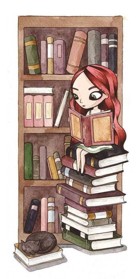 Lots Of Books, Pile Of Books, Reading Art, Reading A Book, World Of Books, Girl Reading, I Love Reading, Drawing Tutorials, Book Nooks