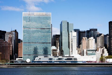 City Editorial, Headquarters Building, United Nations Headquarters, Oscar Niemeyer, East River, Manhattan New York, Stock Photography Free, United Nations, Image Photography