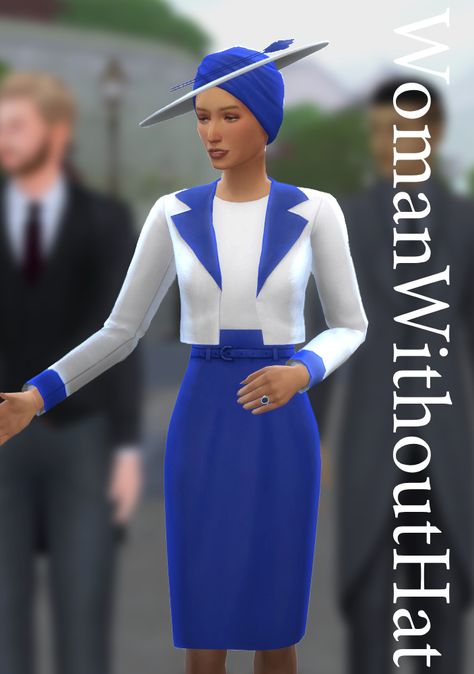 Sims 4 Princess Diana Cc, Sims 4 Princess Diana, Royal Ascot Outfit, Ascot Outfits, Sims 4 Decades Challenge, 4 Princess, Sims Games, Female Clothes, Royal Outfits