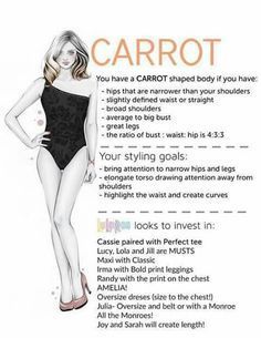 Style a Carrot Shaped Body Carrot Body Shape, Lularoe Styles Guide, Inverted Triangle Body Shape Outfits, Inverted Triangle Fashion, Triangle Body Shape Outfits, Body Shape Guide, Inverted Triangle Outfits, Fashion Knowledge, Inverted Triangle Body Shape