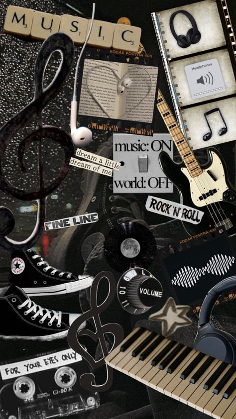 #musicshuffle Aesthetic Wallpaper For Music Lovers, Music Themed Wallpaper Iphone, Grunge Music Wallpaper, Guitar Wallpaper Aesthetic, Singer Wallpaper Aesthetic, Music Wallpaper Laptop, Music Phone Wallpaper, Old Music Aesthetic, Rock And Roll Wallpaper