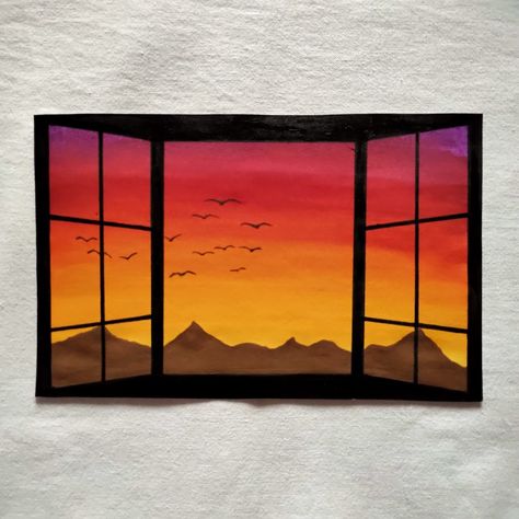 Easy Painting Ideas On Paper, Easy Landscape Painting For Beginners, Easy Art Painting, Disney Canvas Paintings, Paint Nature, Easy Landscape Paintings, Sky Art Painting, Sunset Artwork, Canvas Art Quotes