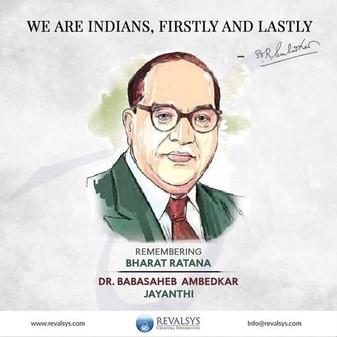 Remembering Dr. BR Ambedkar on his birth anniversary. Let us imbibe his values in our lives to create an inclusive society. #Revalsys #CreatingPossibilities #AmbedkarJayanti Dr Br Ambedkar, Br Ambedkar, Ambedkar Jayanti, Corporate Presentation, Our Life, Presentation, Male Sketch, My Saves