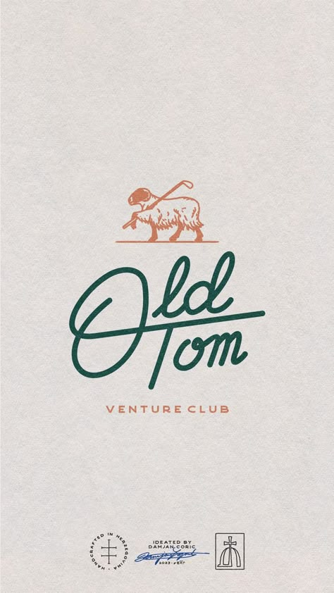 Logo & Brand Identity for a golf-focused investment syndicate that’s nothing like an old-school venture capital firm. The client envisioned a mature, masculine visual identity that is polished but fun & modern enough to resonate with a younger audience. I came up with a concept based around a hand-drawn wordmark and a simple sheep graphic. For the colors, we settled on muted orange and green to keep the palette fairly neutral but fresh. #coricdesign #branddesign #designideas Sheep Graphic, Muted Orange, Trendy Logos, Collateral Design, Graphic Design Course, Restaurant Logo, Logo Brand Identity, Online Logo, Venture Capital