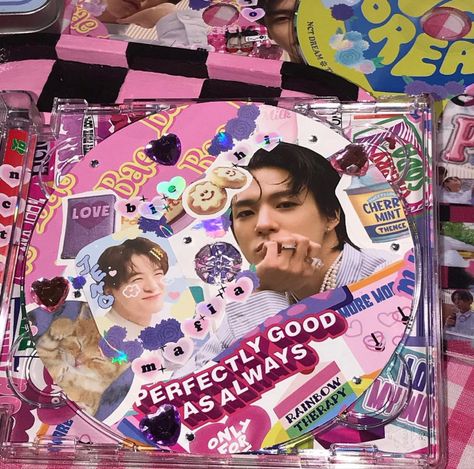 dreamiedear_ on ig | jeno lee aesthetic cd cover deco stickers pink jewel case deco kpop Jewel Case Deco Kpop, Cd Case Art, Lee Aesthetic, Jewel Stickers, Cd Project, Cd Idea, Cover Cd, Kpop Deco, Cd Jewel Case