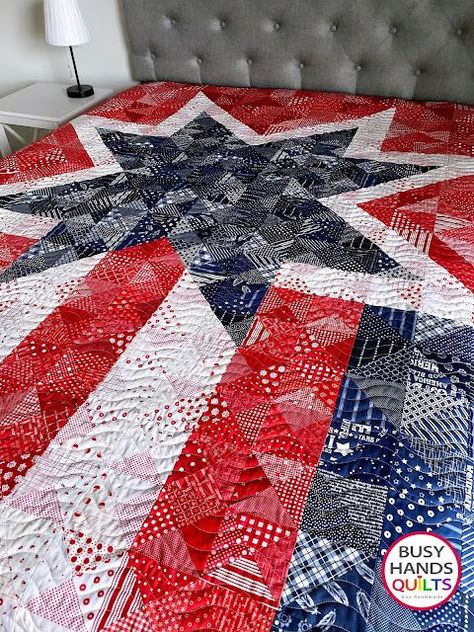 Flag Quilt Pattern, American Quilts Patterns, American Flag Quilt, Flag Quilt, American Quilt, Patriotic Quilts, Quilt Of Valor, Star Quilt Patterns, Star Quilts