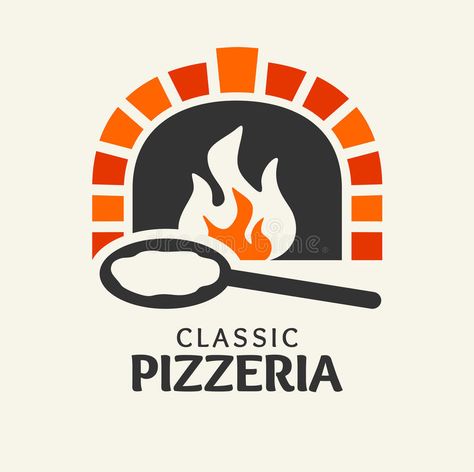 Classic Pizzeria logotype. Classic Pizzeria. Firewood oven with shovel, vector V , #Ad, #Firewood, #oven, #shovel, #Classic, #Pizzeria #ad Wwf Logo, Pizza Box Design, Pizzeria Design, Steak Pizza, Business Card Design Minimal, Pizza Branding, Custom Pizza, Brick Oven Pizza, Pizza Logo