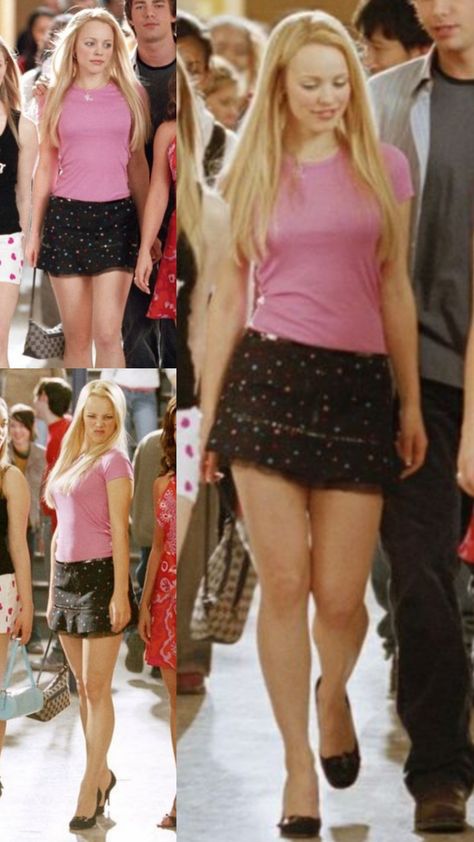 Drive In Movie Date Outfit Summer, 2000s Shows Outfits, Gretchen Weiners Inspired Outfit, Iconic Regina George Outfits, Regina George Fits, Regina George Fashion, The Hot Chick Outfits, 2000s Tv Show Outfits, Korean 2000s Fashion