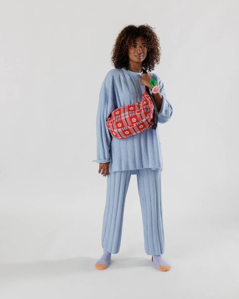 Medium Nylon Crescent Bag : Flower Market Plaid - Baggu Crescent Bag Outfit, Baggu Crescent Bag Outfit, Baggu Crescent Bag, Baggu Crescent, Crescent Bag, Bag Flower, It Bag, Sandy Liang, Search Icon