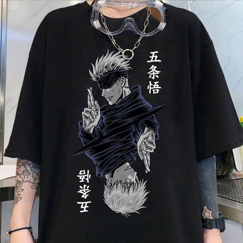 I will design your dream shirt and deliver it to your door Gojo Anime, Anime Streetwear, Spring T Shirts, Autumn T Shirts, Short T Shirt, White Short, Sleeves (women), One Piece Anime, Graphic Tee Shirts