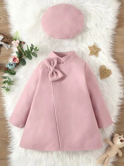 Toddler Coats Girl, Toddler Coat, Shein Kids, Baby Coat, Kids Gown, Kids Fashion Dress