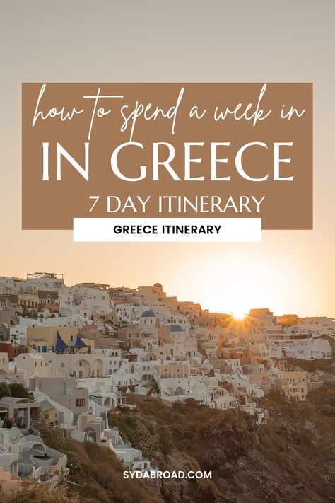 7 Days In Greece Itinerary, Greece Itinerary One Week, Greece Trip Itinerary, One Week In Greece, Greece With Kids, 7 Day Itinerary, Mykonos Beaches, Ancient Athens, Greece Honeymoon