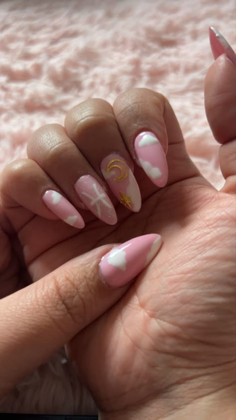 Simply Nailogical Nail Art, Pink Pisces Nails, Pink Pisces Birthday Nails, Acrylic Nails Designs Birthday, Pisces Images, Pisces Nails Designs, Pisces Nail Art, Pink Pisces, Zodiac Nail Art