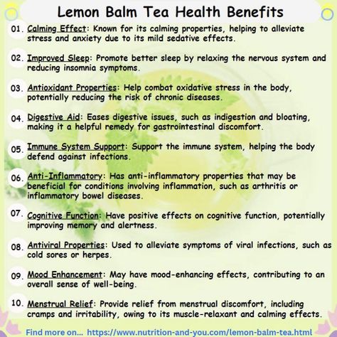 Lemon Balm Tea Benefits, Lemon Balm Benefits, Lemon Balm Uses, Lemon Balm Recipes, Lemon Balm Tea, Tea Health, Herbal Store, Tea Health Benefits, Lemon Balm