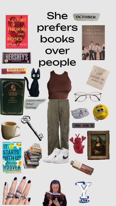 Bookworm Aesthetic Outfit, Niche Moodboards, Burt's Bees Pomegranate, Girly Christmas Gifts, Alaska Young, Roses Book, All The Young Dudes, Outfit Collage, Chill Outfits