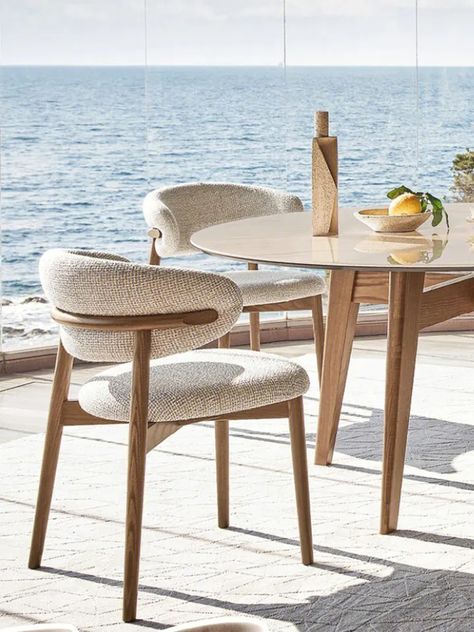 Dining Chair Mid Century, Nordic Dining Room, Nordic Chair, Nordic Dining, Walnut Dining Chair, Fabric Dining Chair, Luxury Dining Chair, Latest Interior Design Trends, White Dining Chairs