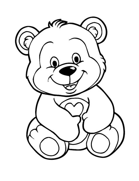 Bear Coloring Pages Free Printable, Teddy Bear Outline, Bear Outline, Teddy Bear Coloring Pages, Diy Tote Bag Design, Teddy Bear Costume, Fluffy Teddy Bear, Camping Coloring Pages, Small Teddy Bears