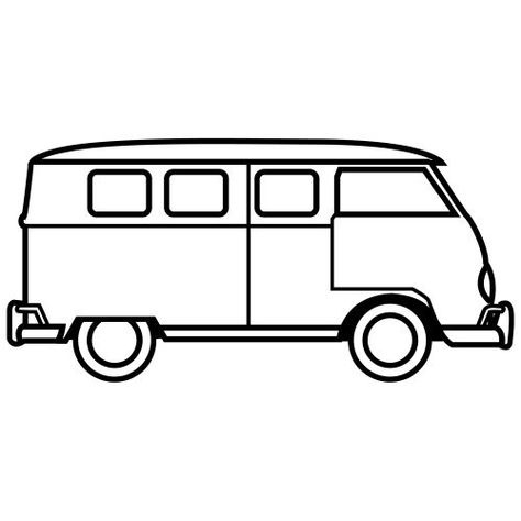 Van Drawing, Car Drawing Easy, Bandsaw Projects, Anger Art, Outline Pictures, Bus Art, Cute Vans, Cars Birthday Invitations, Vw Art